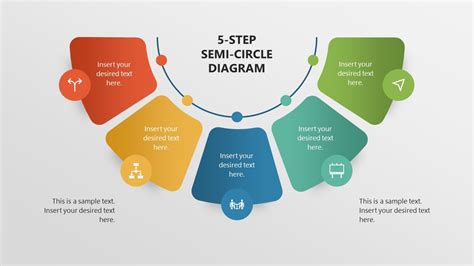 5 Step Semi Circle Diagram Template For Powerpoint