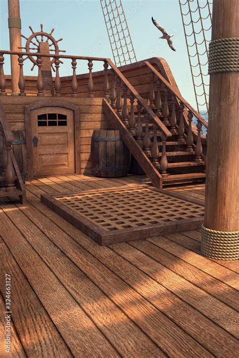 Outside Of Pirate Old Ship Daylight View Of Ship Background D
