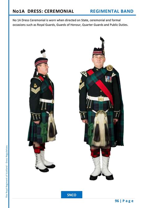 Scots Regimental Band No1a Dress Ceremonial Senior Nco British