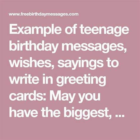Example Of Teenage Birthday Messages Wishes Sayings To Write In