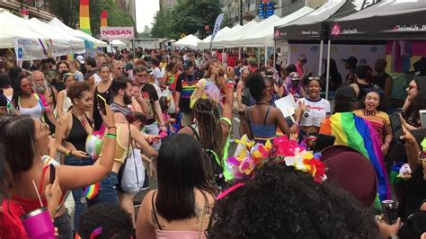 Street Party At Gay Pride Parade In Nyc Youtube