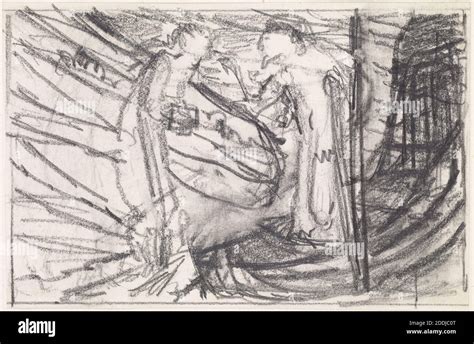 Cupid And Psyche Sketch Of Psyche And Charon Artist Sir Edward Burne