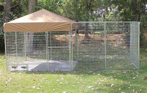6 X 12 Kennel Pro Dog Kennel With Beige Canvas Top On One Side Dog