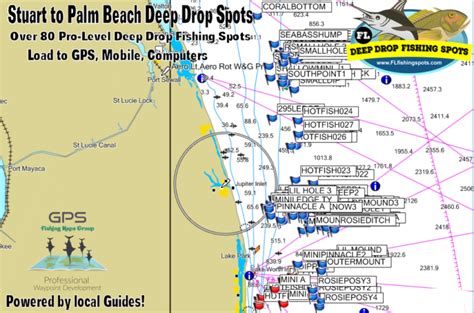 Stuart To Palm Beach Deep Drop Fishing Spots Florida Fishing Maps And