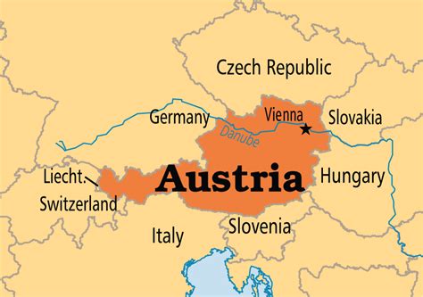 Map Of Austria And Bordering Countries Maps Of The World