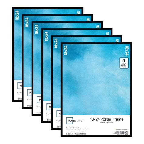 Mainstays 18x24 Basic Poster And Picture Frame Black Set Of 6 Walmart