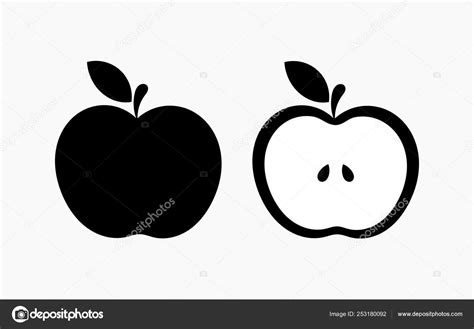 Black Apple Shape Icons Stock Vector Image By ©studiobarcelona 253180092