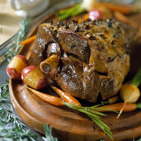 Roasted Leg Of Lamb With Red Wine Shallot Sauce Recipe EatingWell
