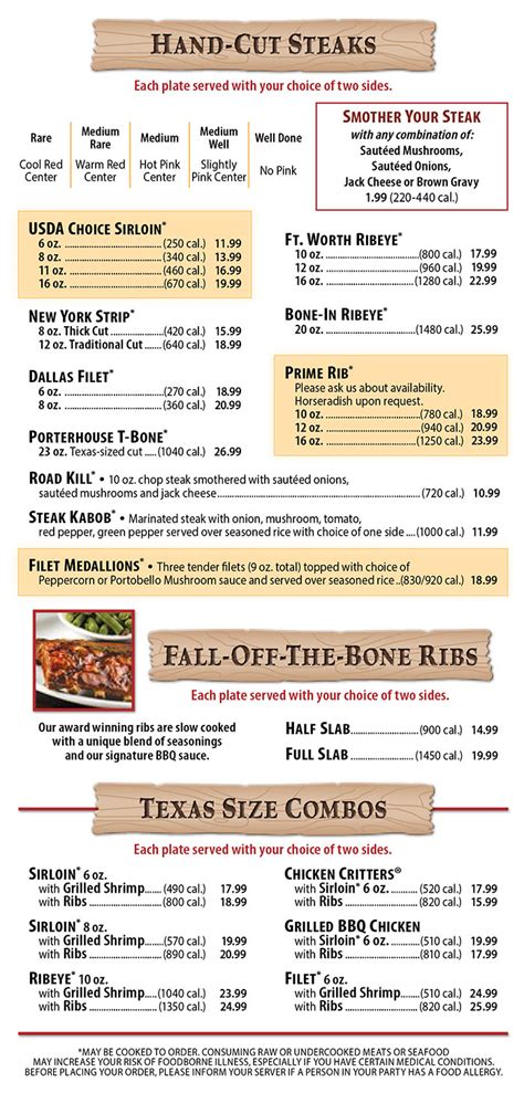 Texas Roadhouse Menu Order Online Delivery Lincoln Ne City Wide