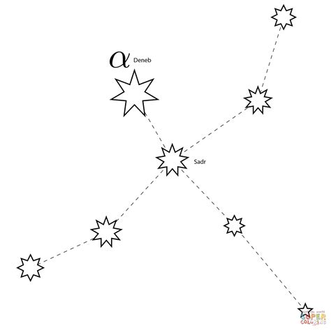 Cygnus Constellation Coloring Page Free Printable Coloring Pages