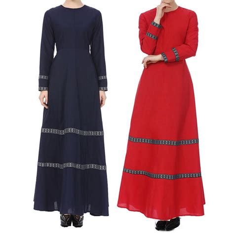 buy muslim kaftan abaya jilbab women long sleeve lace vintage maxi dress at affordable prices