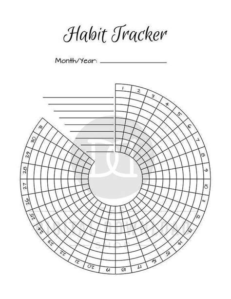 2 Bullet Journal Printable Habit Trackers Circle Habit Etsy Bullet