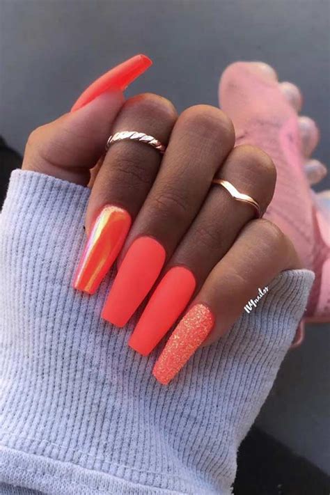 21 Neon Orange Nails And Ideas For Summer Stayglam Neon Orange