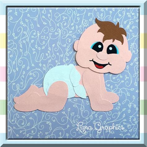 Baby Boy Crawling Embellishments Paper Piecing Card Making And Etsy