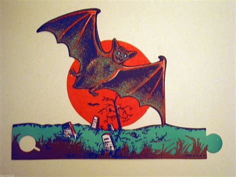 1966 Beistle Bat Halloween Favor Ettes Decoration Size 8 Vintage