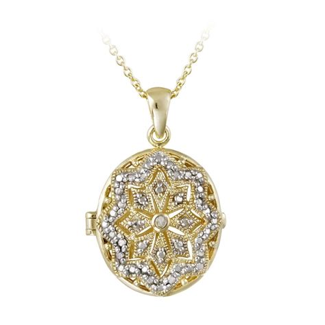 Check spelling or type a new query. 18K Gold Plated Diamond Accent Filigree Oval Locket ...