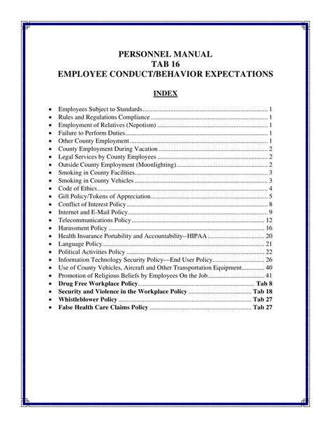 Examples Of Employee Work Rules Format Sample Examples