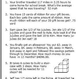 These word problems help children hone their reading and analytical skills. 6th-Grade Math Word Problems