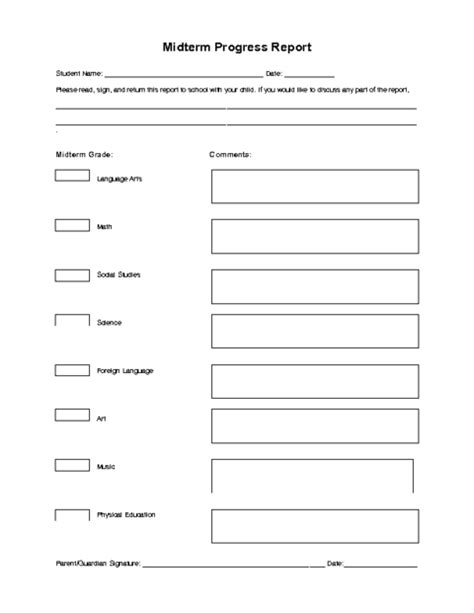 Midterm Report Template Education World