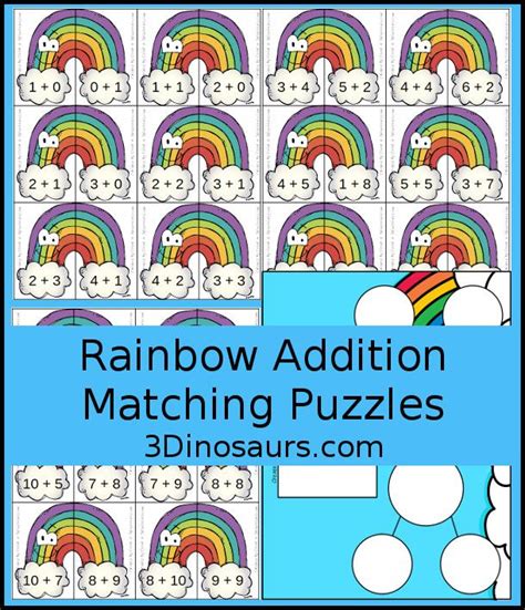 Free Rainbow Addition Matching A Fun Addition Matching Game Adding