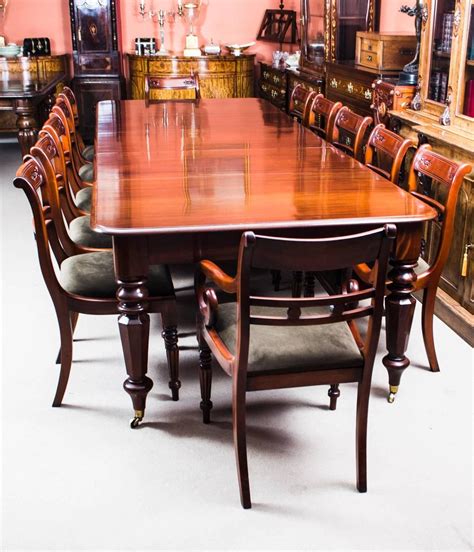 Dining table, 6 chairs and 2 headchaiirs. Antique William IV Mahogany Extending Dining Table and 12 ...