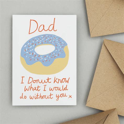 Donut Funny Fathers Day Card By So Close Dad Birthday Card Funny