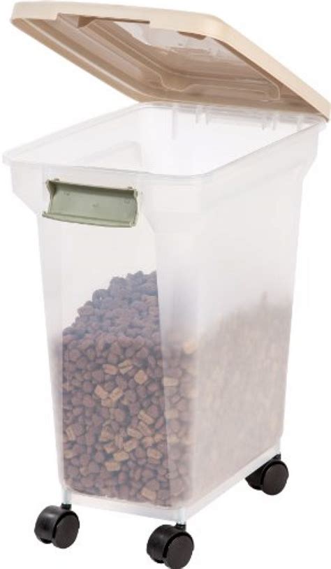Iris Premium Airtight Pet Food Storage Container 22 Pounds Almond