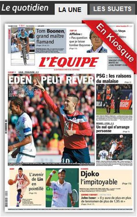 Frontpage News In L Quipe Eden Lets Lille Dream Again Of A New Title Eden Hazard S Website