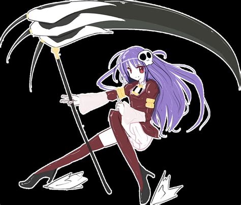 Anime Grim Reaper Girl Sythe Girl Anime Purple Hair Sickle Hd