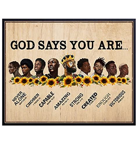 God Says You Are Christian Ts For Men African American Wall Art