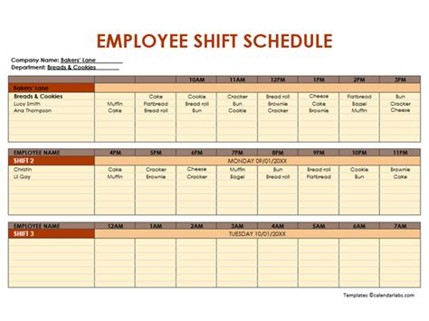 Employee Shift Schedule Template 24x7 Free Printable Templates