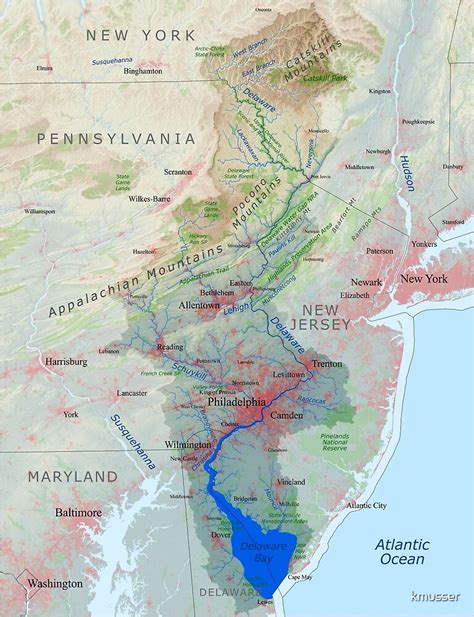 Map Of The Delaware River World Map