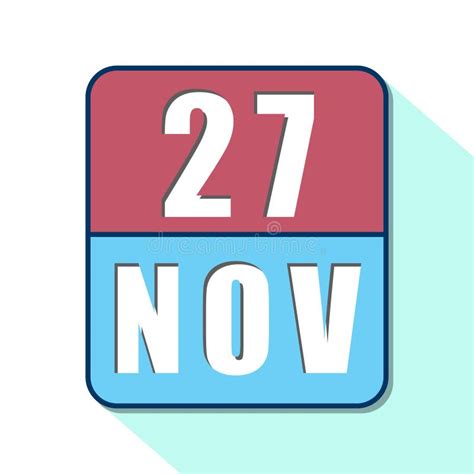 November 27th Day 27 Of Monthsimple Calendar Icon On White Background