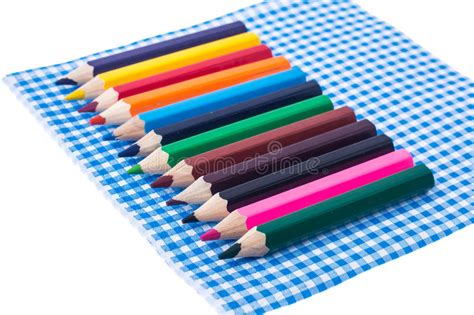 Color Pencils For Creativity On Paper Napkins Stock Image Image Of