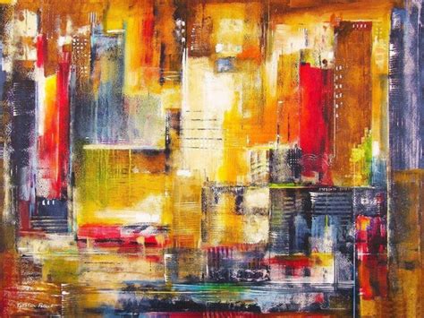 Abstract Cityscape Painting Print City In Motion Chicago Skyline