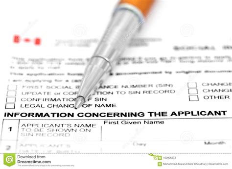 Visa Application Form Stock Photo Image Of Travel Immigration 100906272