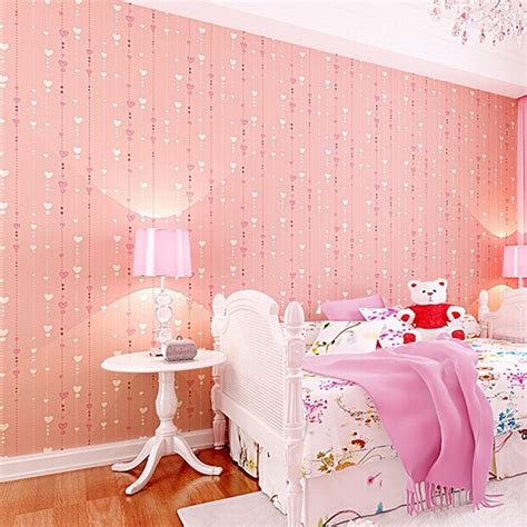 Shop our selection of feminine wallpapers for girls bedrooms here! pink wallpaper for kids non woven textured feature wall ...