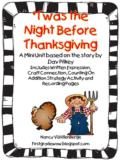 First Grade Wow Twas The Night Before Thanksgiving Thanksgiving