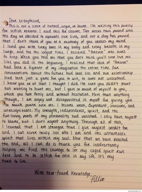 Here are a few sample letters for different scenarios. Break Up Letter to Boyfriend Fresh Best 20 Ex Boyfriend ...