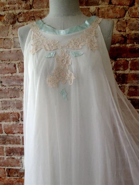 Size S Kayser Vintage Nightgown 1950s Nightie Lace Baby Doll