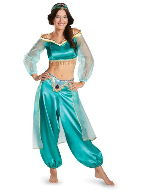Adult Aladdin Princess Genie Jasmine Prestige Costume Arabian Belly