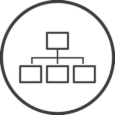 Organization Chart Icon In Thin Line Black Circle Frames 25213119 Png