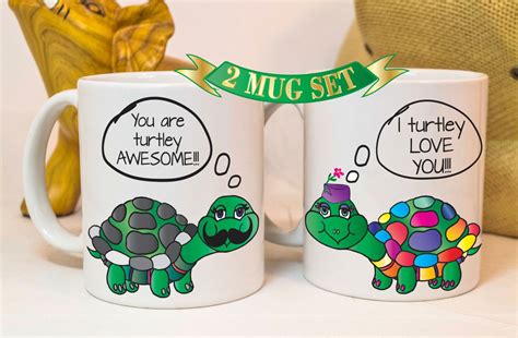 Turtle Love Mugs Turtle Mugs Turtle Love Couple Gifts Couples Gifts His