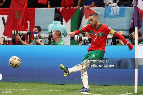 Hakim Ziyech Of Morocco During The Fifa World Cup Qatar 2022 Semi