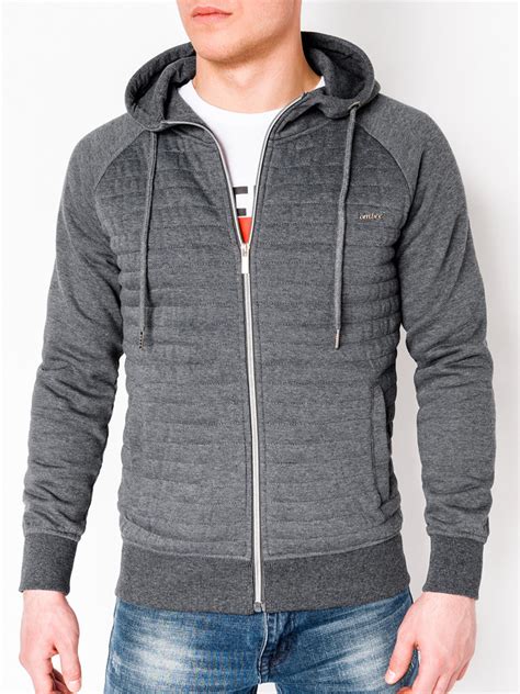 Mens Zip Up Hoodie B679 Dark Grey Modone Wholesale Clothing For Men