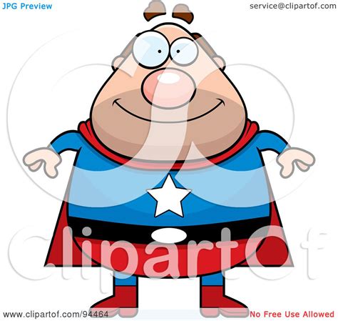 Royalty Free Rf Clipart Illustration Of A Plump Male Super Guy By