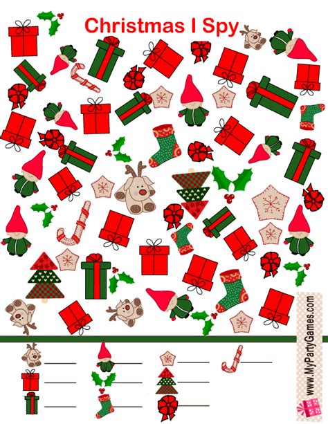 9 Free Printable Christmas I Spy Games For Kids