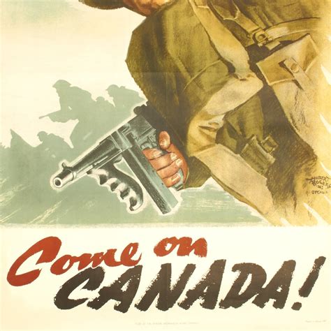 Original Canadian Wwii Come On Canada Propaganda Poster By Hubert
