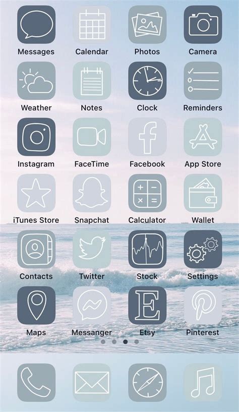 Aesthetic Ios14 App Icons Baby Blue Iphone App Icons 40 Etsy