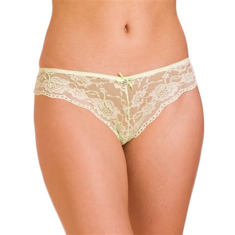 New Ladies Lime Camille Sheer Lace Womens Knickers Lingerie Thong Sizes